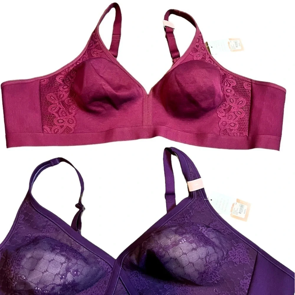 Women’s Cacique Unlined Full Coverage No Wire Bra Bundle Size 54B NEW